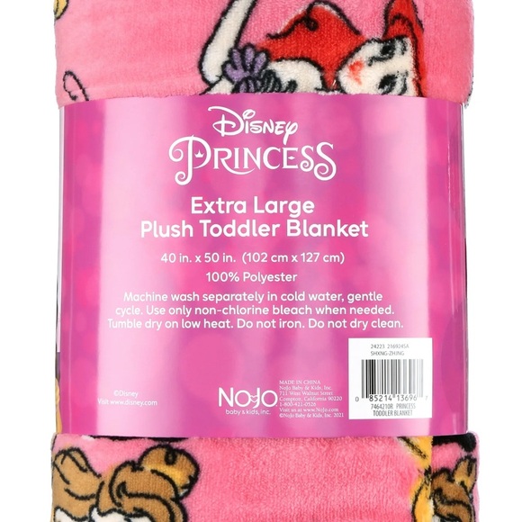 Disney Princess Pink 40”x50” Plush Toddler Blanket - Picture 6 of 6